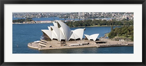 Framed Aerial view of Sydney Opera House, Sydney Harbor, Sydney, New South Wales, Australia Print