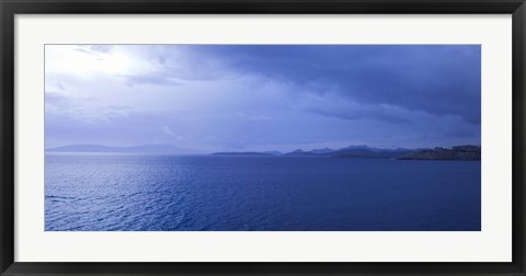 Framed Rain storm in the sea, Bodrum, Mugla Province, Aegean Region, Turkey Print