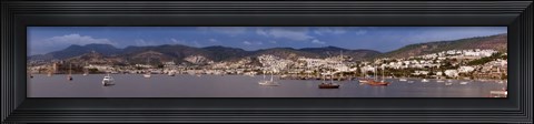 Framed Buildings at the waterfront, St Peter&#39;s Castle, Bodrum, Mugla Province, Aegean Region, Turkey Print