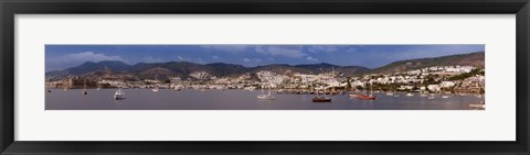 Framed Buildings at the waterfront, St Peter&#39;s Castle, Bodrum, Mugla Province, Aegean Region, Turkey Print