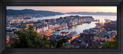 Framed Buildings in a city, Bergen, Hordaland County, Norway Print