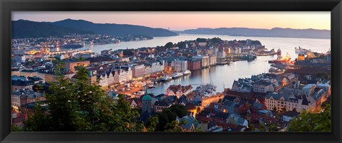 Framed Buildings in a city, Bergen, Hordaland County, Norway Print