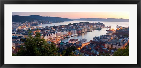 Framed Buildings in a city, Bergen, Hordaland County, Norway Print