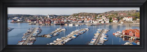Framed Boats at a harbor, Skarhamn, Tjorn, Bohuslan, Vastra Gotaland County, Sweden Print