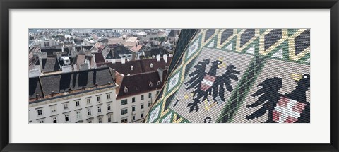 Framed City viewed from a cathedral, St. Stephens Cathedral, Vienna, Austria Print