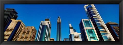Framed Low angle view of buildings, Dubai, United Arab Emirates 2010 Print