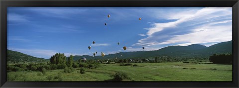 Framed Hot Air Balloon Rodeo, Steamboat Springs, Colorado (horizontal) Print