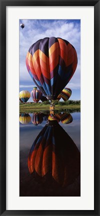 Framed Balloons Reflected in Lake, Hot Air Balloon Rodeo, Steamboat Springs, Routt County, Colorado, USA Print