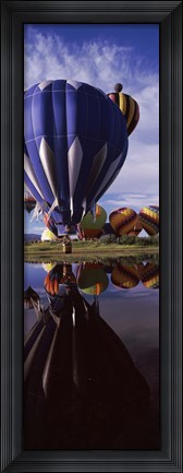 Framed Big Blue Balloon, Hot Air Balloon Rodeo, Steamboat Springs, Routt County, Colorado, USA Print
