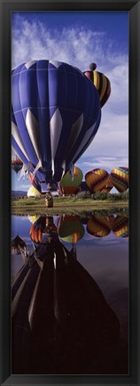 Framed Big Blue Balloon, Hot Air Balloon Rodeo, Steamboat Springs, Routt County, Colorado, USA Print