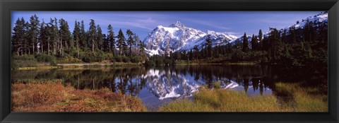 Framed Mt Shuksan, Picture Lake, North Cascades National Park, Washington State, USA Print