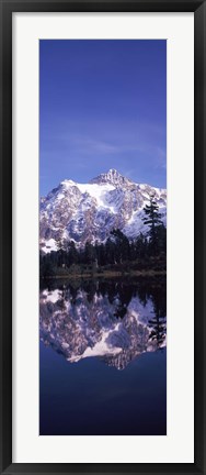 Framed Reflection of Mt Shuksan, Picture Lake, North Cascades National Park, Washington State (vertical) Print