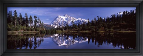 Framed Mt Shuksan Reflection at Picture Lake, North Cascades National Park Print