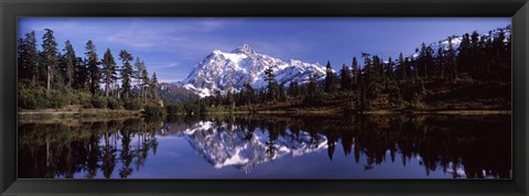 Framed Mt Shuksan Reflection at Picture Lake, North Cascades National Park Print