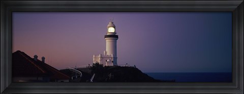 Framed Lighthouse at dusk, Broyn Bay Light House, New South Wales, Australia Print