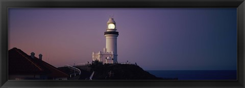 Framed Lighthouse at dusk, Broyn Bay Light House, New South Wales, Australia Print