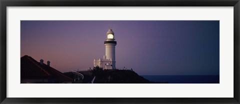 Framed Lighthouse at dusk, Broyn Bay Light House, New South Wales, Australia Print