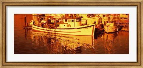 Framed Fishing boats in the bay, Morro Bay, San Luis Obispo County, California (horizontal) Print