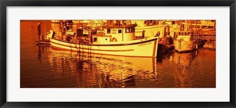 Framed Fishing boats in the bay, Morro Bay, San Luis Obispo County, California (horizontal) Print