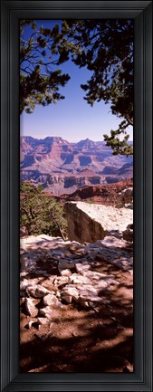 Framed Rock formations, Mather Point, South Rim, Grand Canyon National Park, Arizona, USA Print