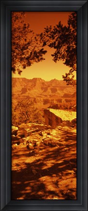 Framed Mountain range, Mather Point, Grand Canyon National Park, Arizona Print