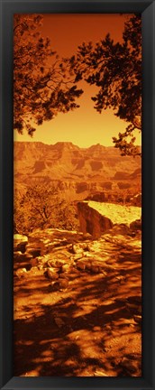 Framed Mountain range, Mather Point, Grand Canyon National Park, Arizona Print