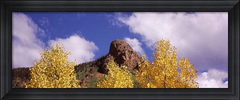 Framed Clouds above aspen trees in autumn, Colorado Print