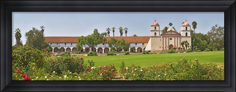 Framed Garden in front of a mission, Mission Santa Barbara, Santa Barbara, Santa Barbara County, California, USA Print