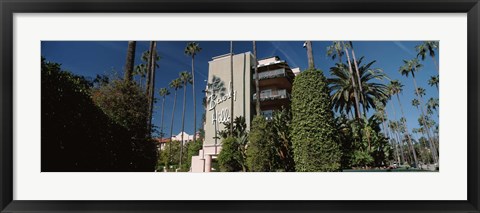 Framed Trees in front of a hotel, Beverly Hills Hotel, Beverly Hills, Los Angeles County, California, USA Print