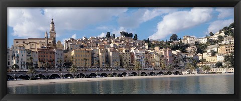 Framed Buildings at the waterfront, Menton, French Riviera, Alpes-Maritimes, Provence-Alpes-Cote D&#39;Azur, France Print