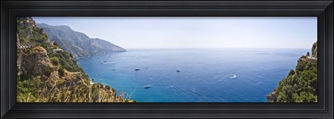 Framed Town at the coast, Positano, Amalfi Coast, Salerno, Campania, Italy Print