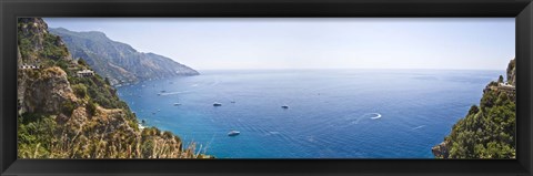 Framed Town at the coast, Positano, Amalfi Coast, Salerno, Campania, Italy Print