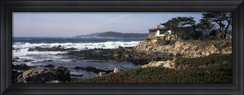Framed Rock formations in the sea, Carmel, Monterey County, California Print