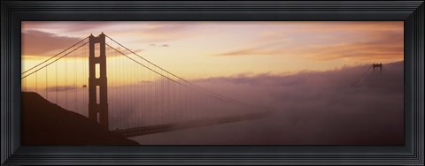 Framed Golden Gate Bridge covered with fog, San Francisco, California Print