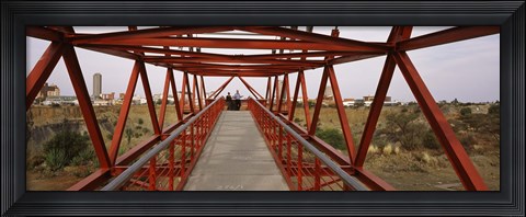 Framed Footbridge with a city in the background, Big Hole, Kimberley, Northern Cape Province, South Africa Print