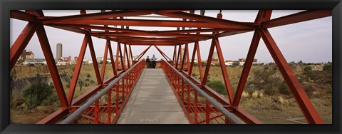 Framed Footbridge with a city in the background, Big Hole, Kimberley, Northern Cape Province, South Africa Print