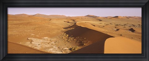 Framed Sand dunes in a desert, Namib-Naukluft National Park, Namibia Print