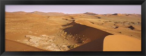 Framed Sand dunes in a desert, Namib-Naukluft National Park, Namibia Print