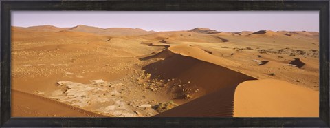 Framed Sand dunes in a desert, Namib-Naukluft National Park, Namibia Print