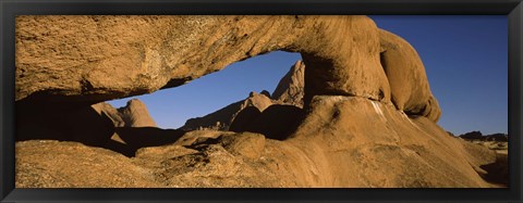 Framed Natural arch on a mountain, Spitzkoppe, Namib Desert, Namibia Print