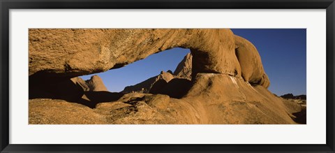 Framed Natural arch on a mountain, Spitzkoppe, Namib Desert, Namibia Print