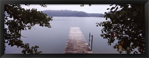 Framed Pier over a lake, Forggensee Lake, Oberallgau, Allgau, Bavaria, Germany Print