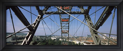 Framed Ferris wheel frame, Prater Park, Vienna, Austria Print