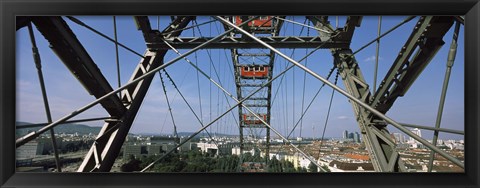 Framed Ferris wheel frame, Prater Park, Vienna, Austria Print