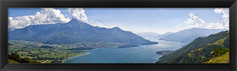 Framed Mountain range at the lakeside, Lake Como, Como, Lombardy, Italy Print