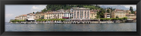 Framed Buildings at the waterfront, Lake Como, Bellagio, Como, Lombardy, Italy Print