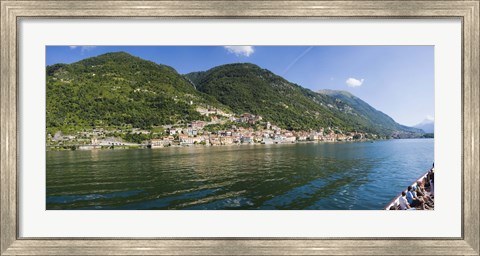 Framed Town at the waterfront, Sala Comacina, Lake Como, Como, Lombardy, Italy Print