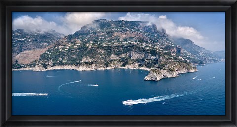 Framed Town at the waterfront, Amalfi Coast, Salerno, Campania, Italy Print