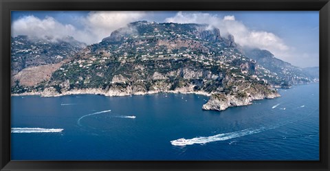 Framed Town at the waterfront, Amalfi Coast, Salerno, Campania, Italy Print