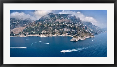 Framed Town at the waterfront, Amalfi Coast, Salerno, Campania, Italy Print